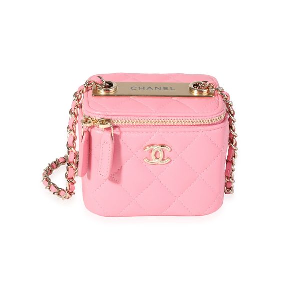 Chanel Light Pink Quilted Lambskin Mini Vanity with Chain - Picture 1 of 8